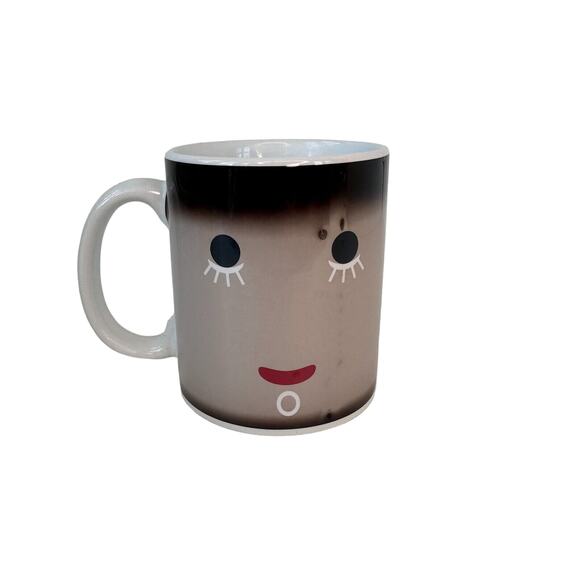 Ipow Color Changing Coffee Mug Sleepy Face to Awake Face Heat Activated - Picture 1 of 5